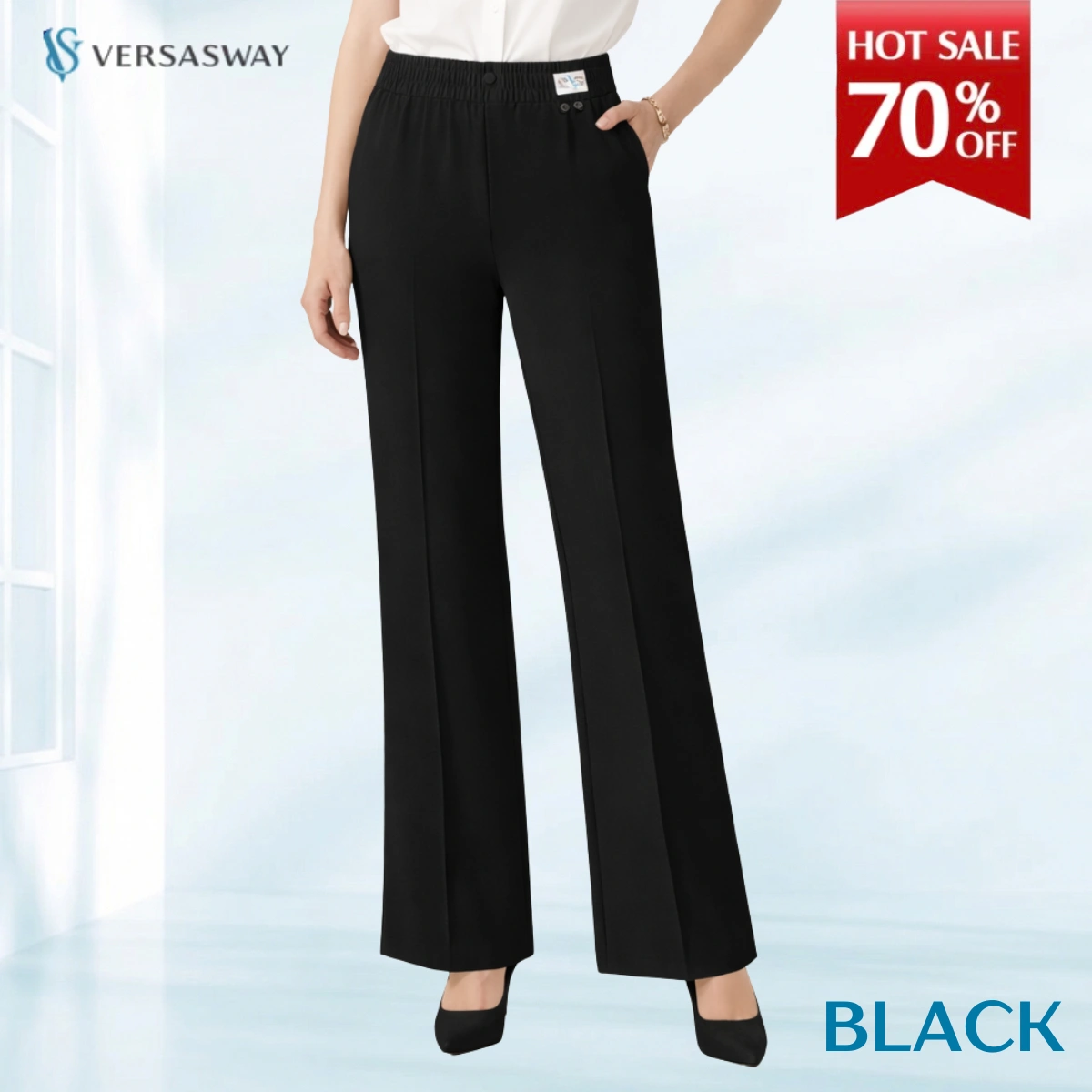 VersaSway - Ultra Smooth High Rise Elastic Waist Comfy Pants
